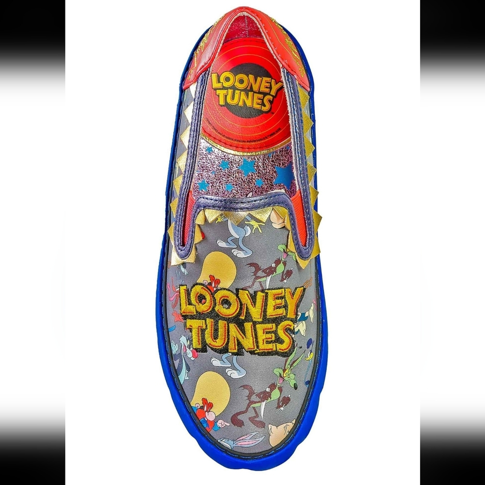 Irregular Choice® x Looney Tunes™ Looney Friends "Grey/Black" Slip-Ons | 9.5